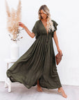 Womens Dress Button Front Maxi Boho Style 2