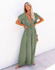 Womens Dress Button Front Maxi Boho Style 4