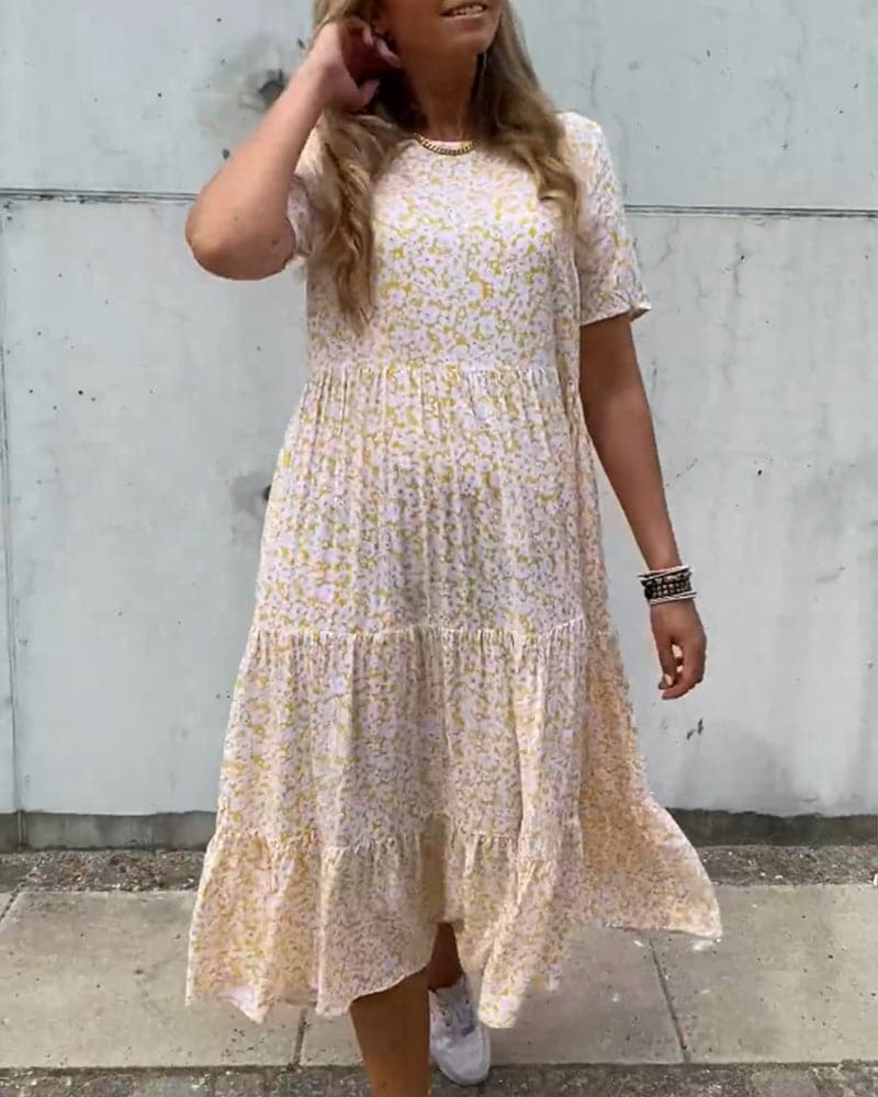 Womens Dress Floral Midi Summer Tiered Style 5