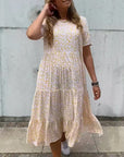 Womens Dress Floral Midi Summer Tiered Style 5