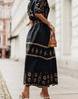 Womens Dress Floral Midi With Belted Waist 1