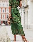 Womens Dress Floral Midi With Belted Waist 3