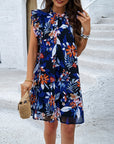 Womens Dress Floral Mini With Ruffle Sleeves 1