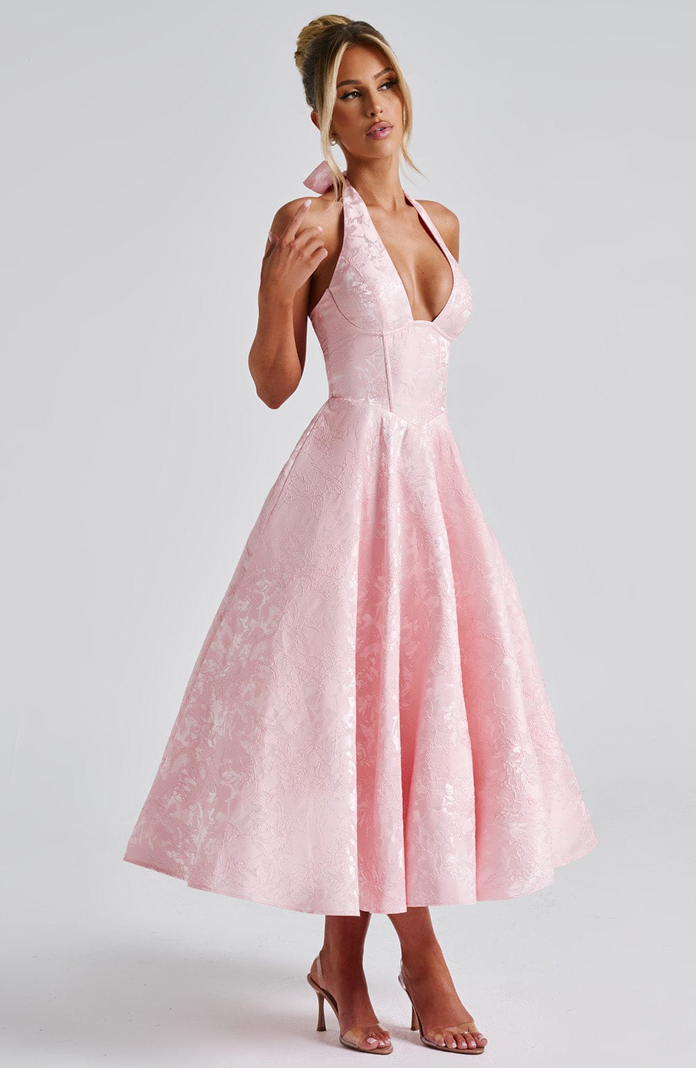 Womens Dress Halter Midi Wedding Guest Style 1