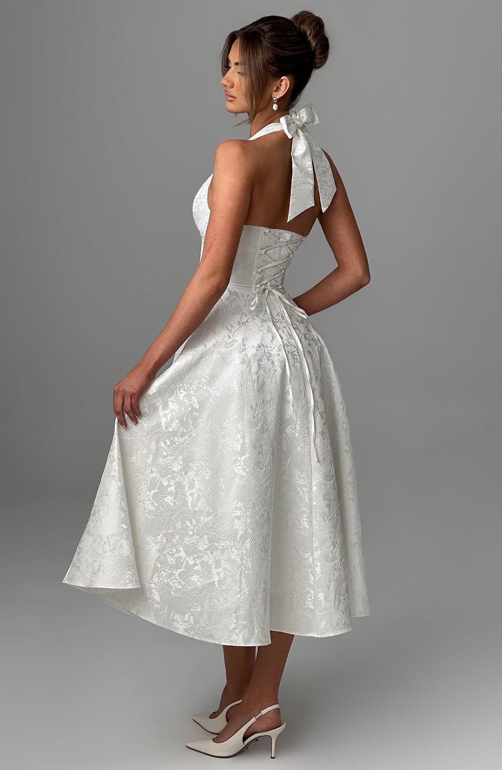 Womens Dress Halter Midi Wedding Guest Style 4