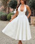 Womens Dress Halter Midi Wedding Guest Style 6