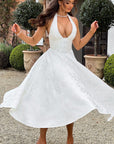 Womens Dress Halter Midi Wedding Guest Style 7