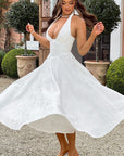 Womens Dress Halter Midi Wedding Guest Style 8