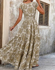 Womens Dress Maxi V Neck Boho Patterned 1