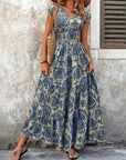 Womens Dress Maxi V Neck Boho Patterned 5