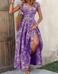 Womens Dress Maxi V Neck Boho Patterned 6