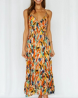 Womens Dress V-Neck A-Line Abstract Print 2