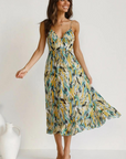 Womens Dress V-Neck A-Line Abstract Print 3
