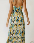 Womens Dress V-Neck A-Line Abstract Print 4