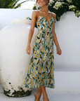 Womens Dress V-Neck A-Line Abstract Print 7