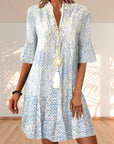 Womens Dress V Neck Flare Sleeve Mini Summer 0