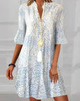 Womens Dress V Neck Flare Sleeve Mini Summer 3