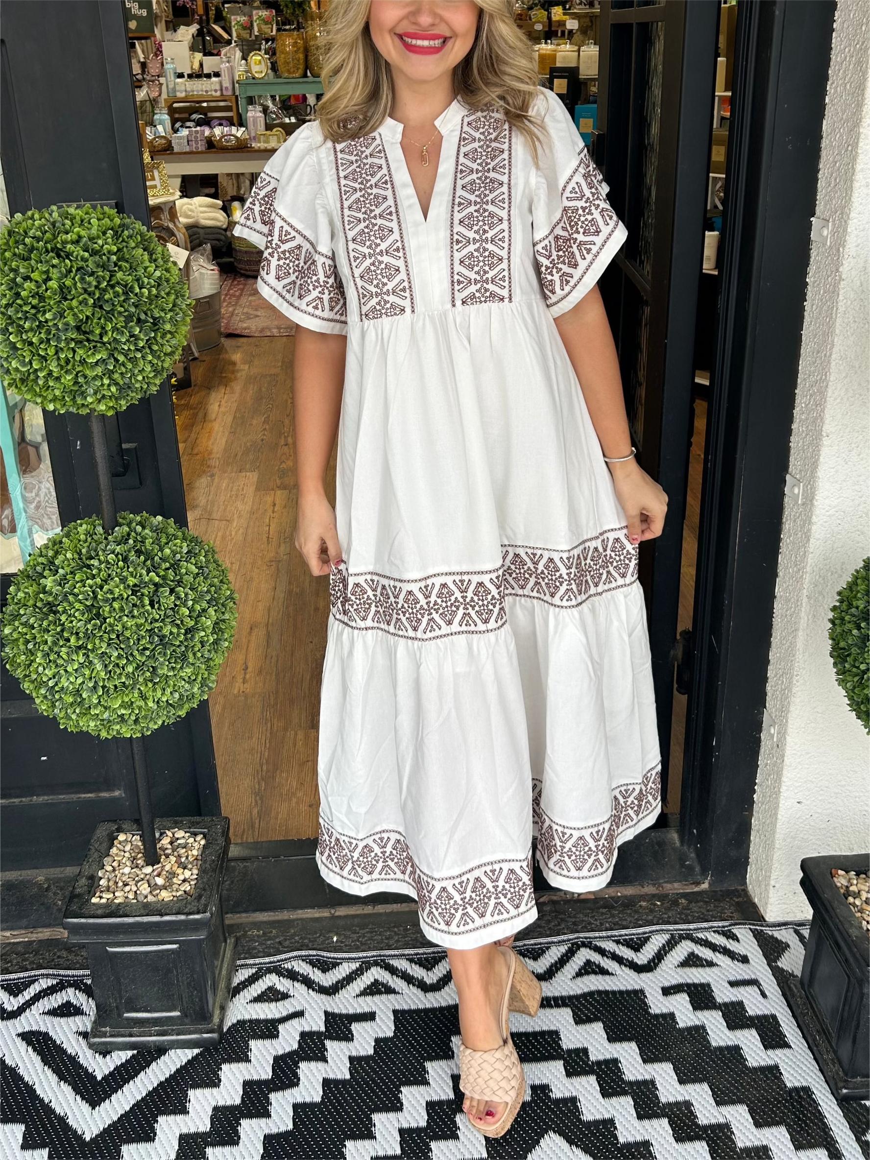 Womens Dress V Neck Floral Midi Summer Style 2