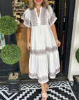 Womens Dress V Neck Floral Midi Summer Style 2