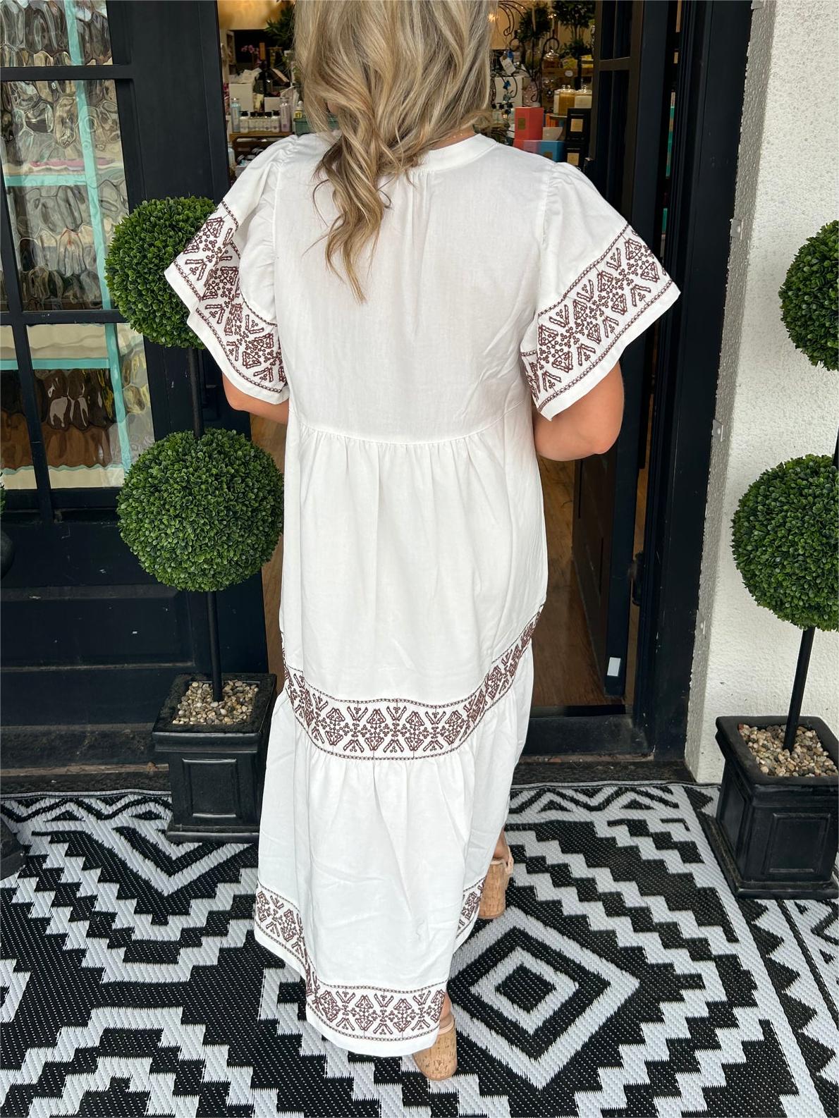 Womens Dress V Neck Floral Midi Summer Style 3