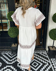 Womens Dress V Neck Floral Midi Summer Style 3