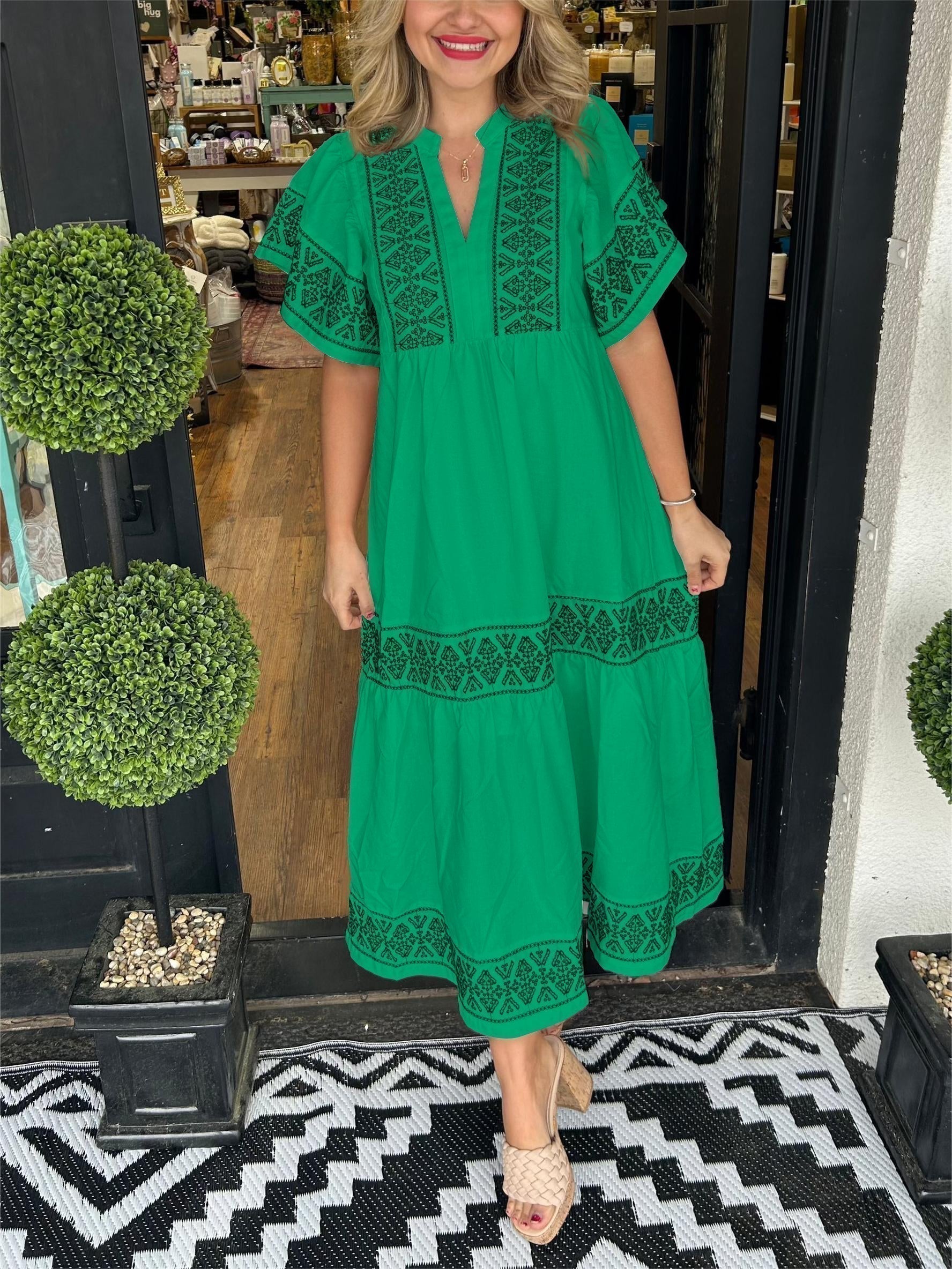 Womens Dress V Neck Floral Midi Summer Style 8