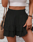 Womens Shorts High Waisted Ruffle Style 0