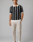 Rugged Men's Polo Shirt With Stripes Zip