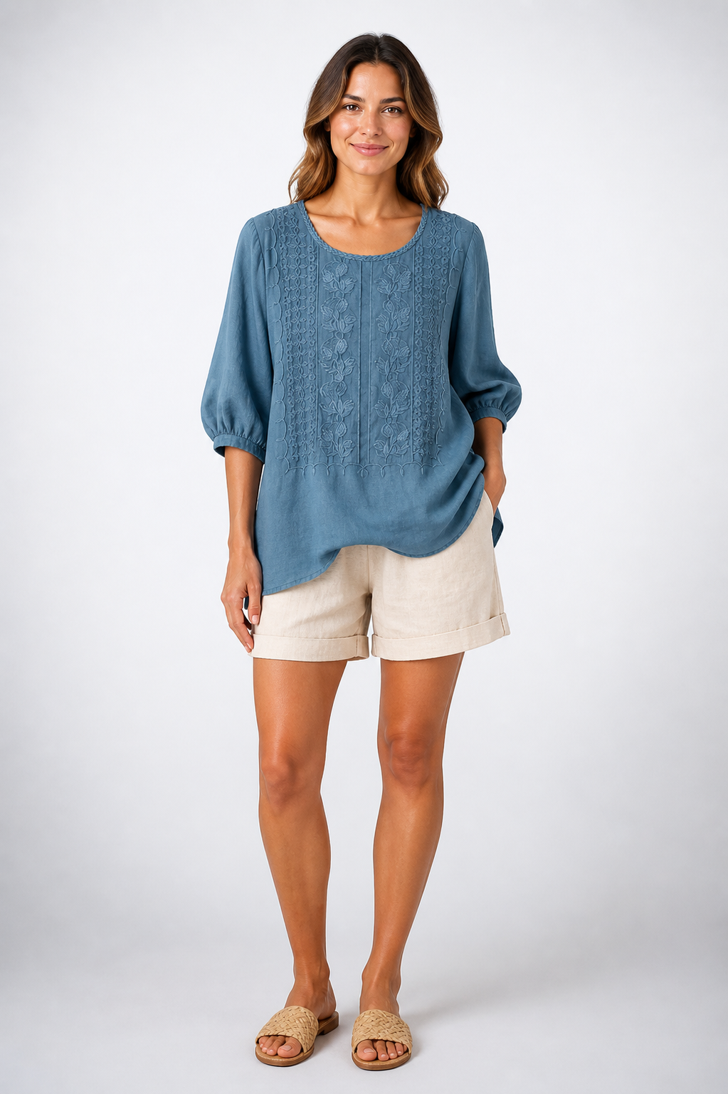 Women's Blouse with Embroidered Design