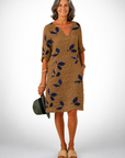 Charming Women's Dress With V-Neck Design 0