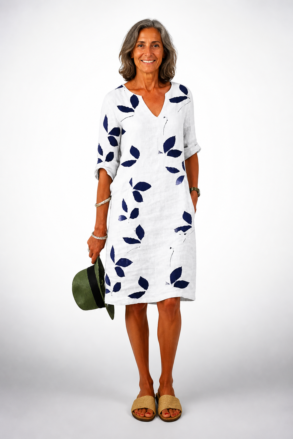 Charming Women's Dress With V-Neck Design 0