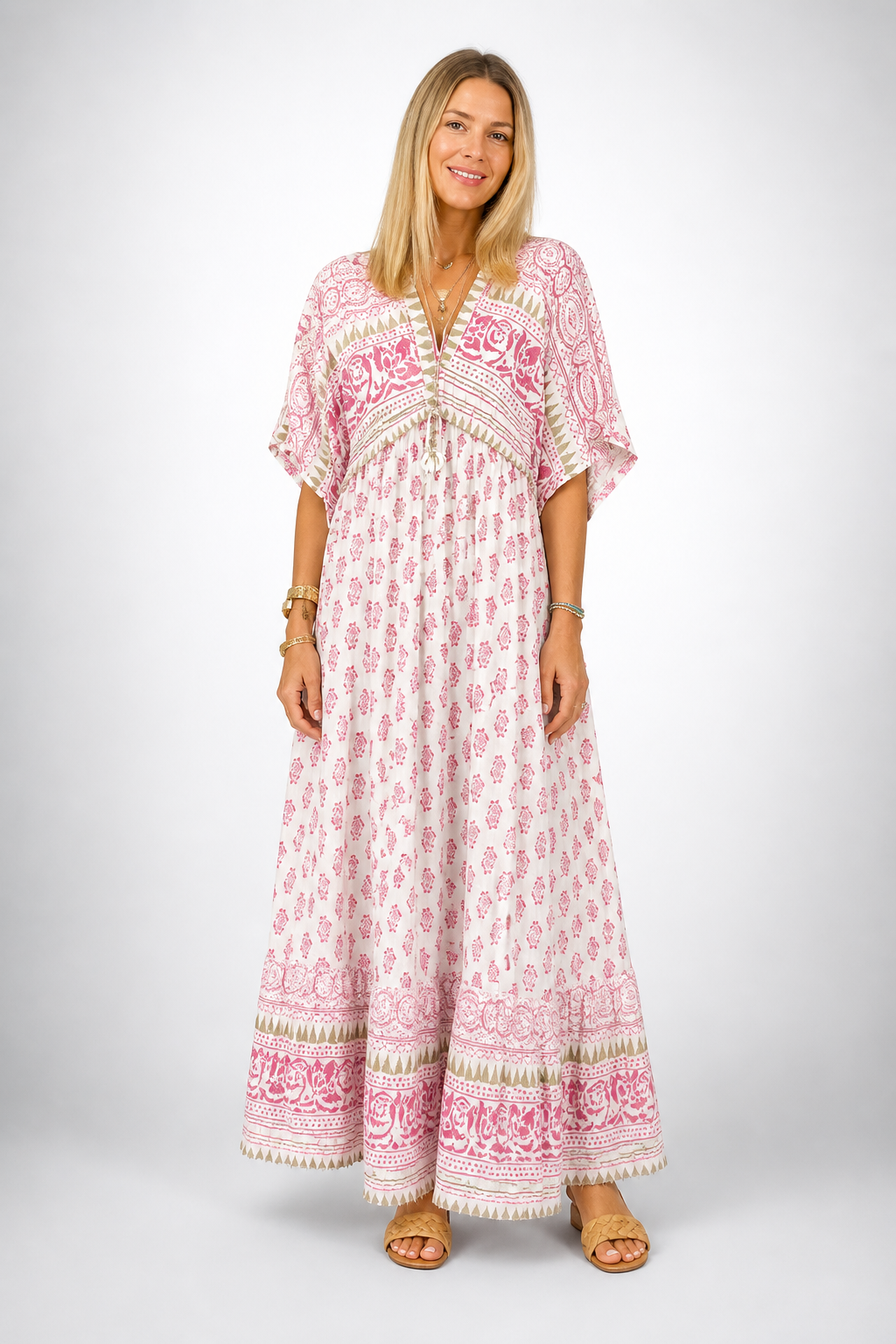 Fresh Boho Summer Dress With V-Neck Design 2
