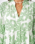 Womens Dress Floral Print Long Sleeve Midi 0