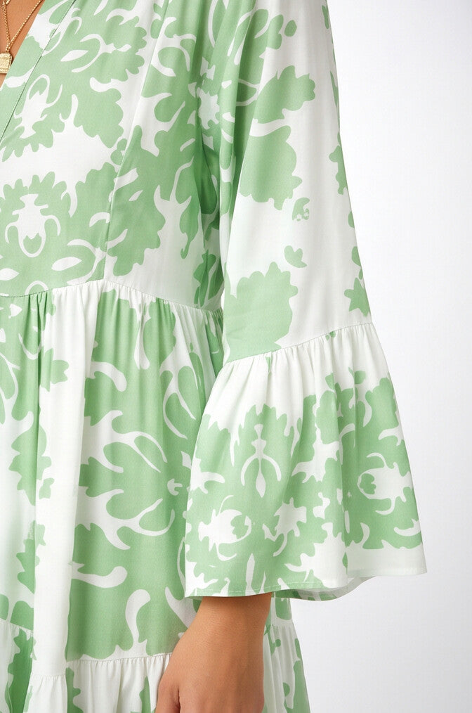 Womens Dress Floral Print Long Sleeve Midi 0