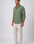 Men's Shirt Long Sleeve Henley Relaxed Fit 0