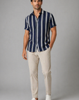 Handsome Men's Shirt With Stripes And Relaxed Fit