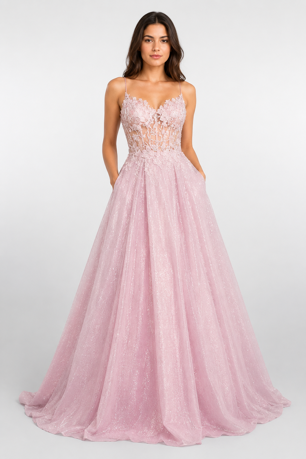 Maxi Dress With Embellished Bodice For Women 0