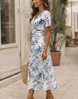 Sophisticated Midi Wedding Guest Dress with V-Neck