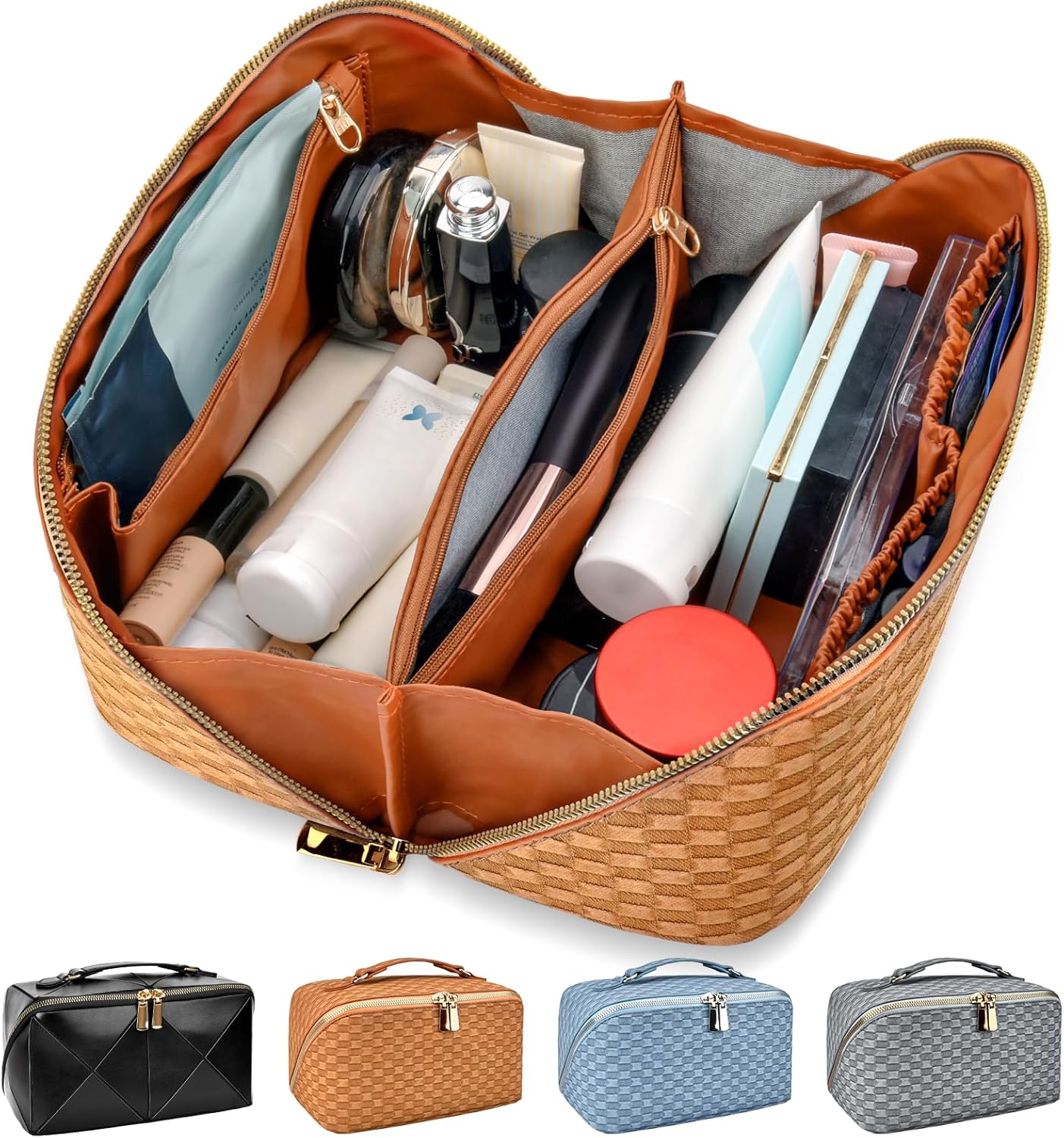 Elegante Reisetasche für Damen groß wasserdicht mit Fächern PU Leder 5