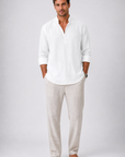 Men's Shirt Long Sleeve Henley Relaxed Fit 0