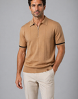 Stellar Men's Polo Shirt Slim Fit Quarter Zip